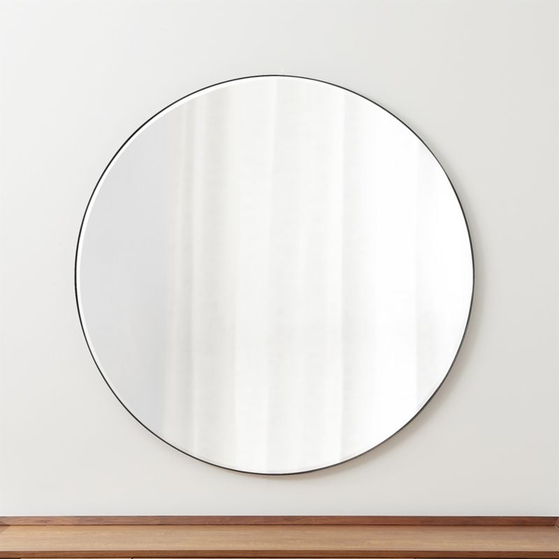 Edge Gunmetal Round 48" Wall Mirror - Image 2