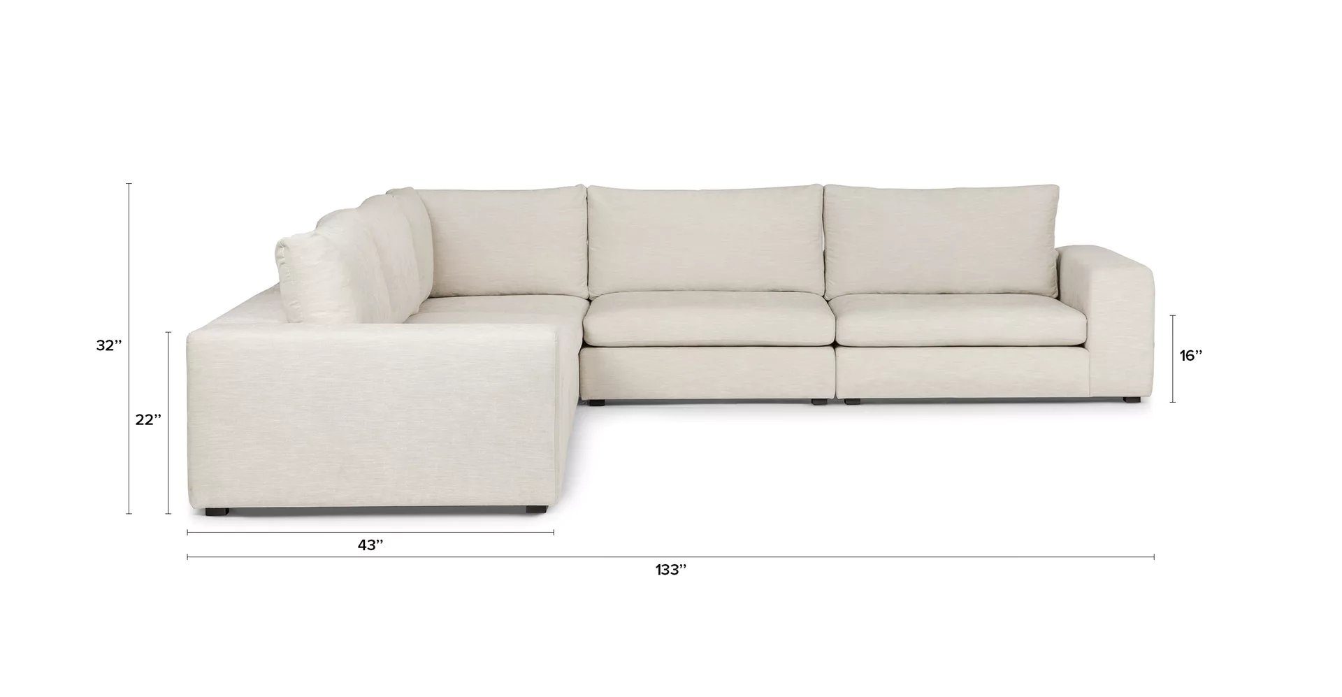 Gaba Pearl White Corner Sectional - Image 5