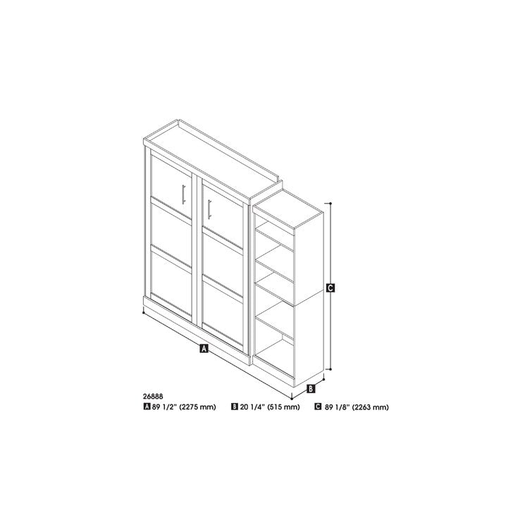 Arlex Storage Murphy Bed, Space-Saving Wall Bed for Multipurpose Room  Queen - Image 2
