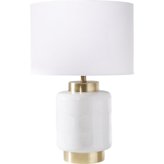 pebble milk glass table lamp - Image 2