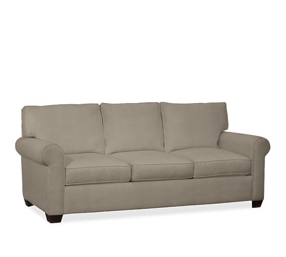 Buchanan Roll Arm Upholstered Sofa 87", Polyester Wrapped Cushions, Twill Cream - Image 0
