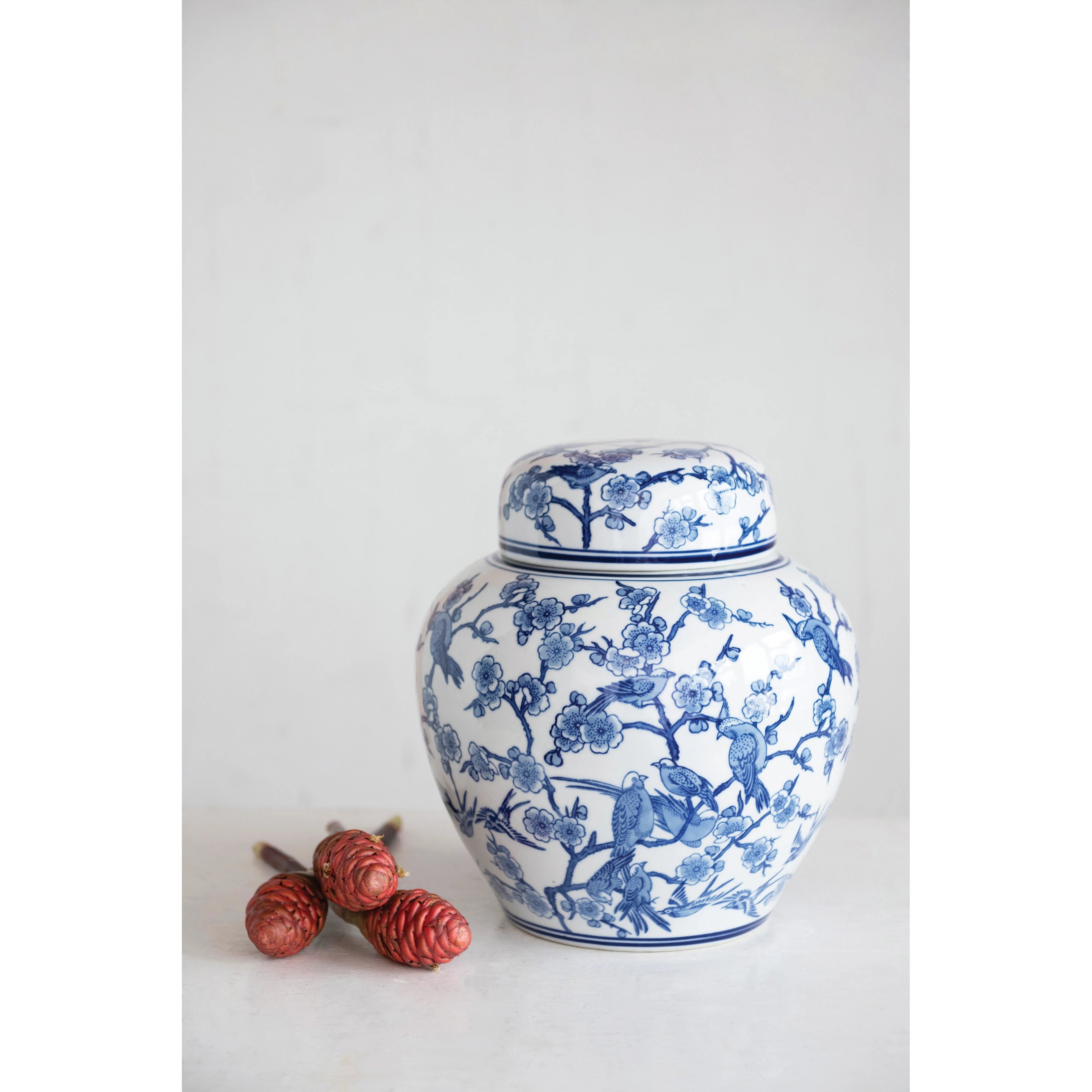 NO LONGER AVAILABLE Decorative Stoneware Ginger Jar - Image 1
