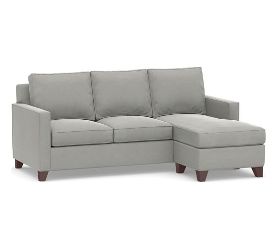 Cameron Square Arm Upholstered Sleeper Sofa with Reversible Storage Chaise Sectional, Polyester Wrapped Cushions, Performance Everydaysuede(TM) Metal Gray - Image 2