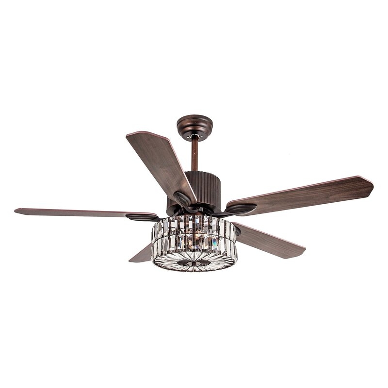 52" Henricks 5 - Blade Chandelier Ceiling Fan with Remote Control and Light Kit Included - Image 0
