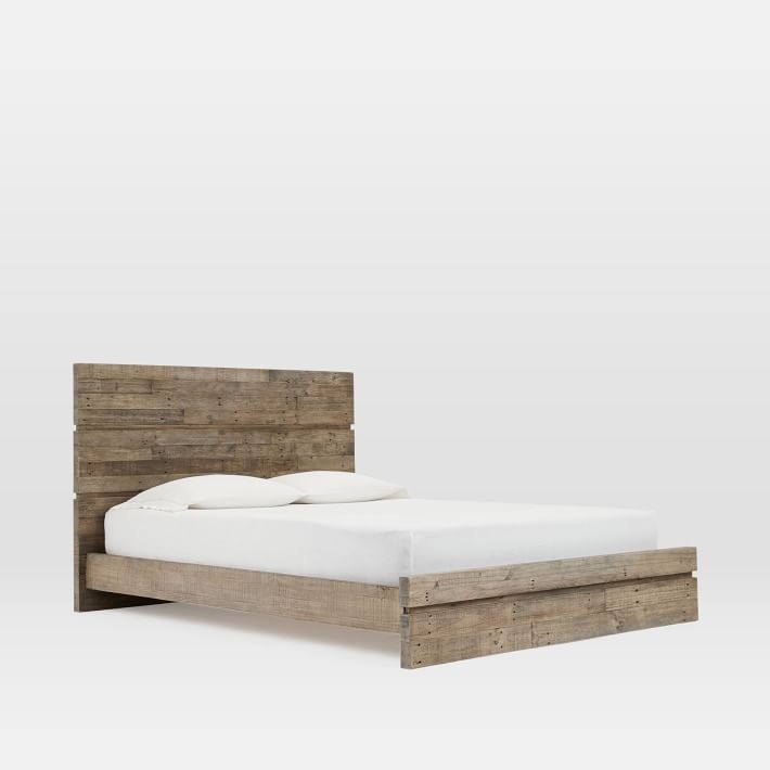 Emmerson® Modern Reclaimed Wood Bed - Stone Gray - Image 0
