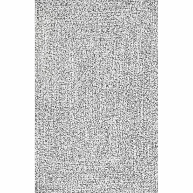 Braided Handmade Hand-Braided Gray/Off-White Indoor/Outdoor Area Rug - Image 0