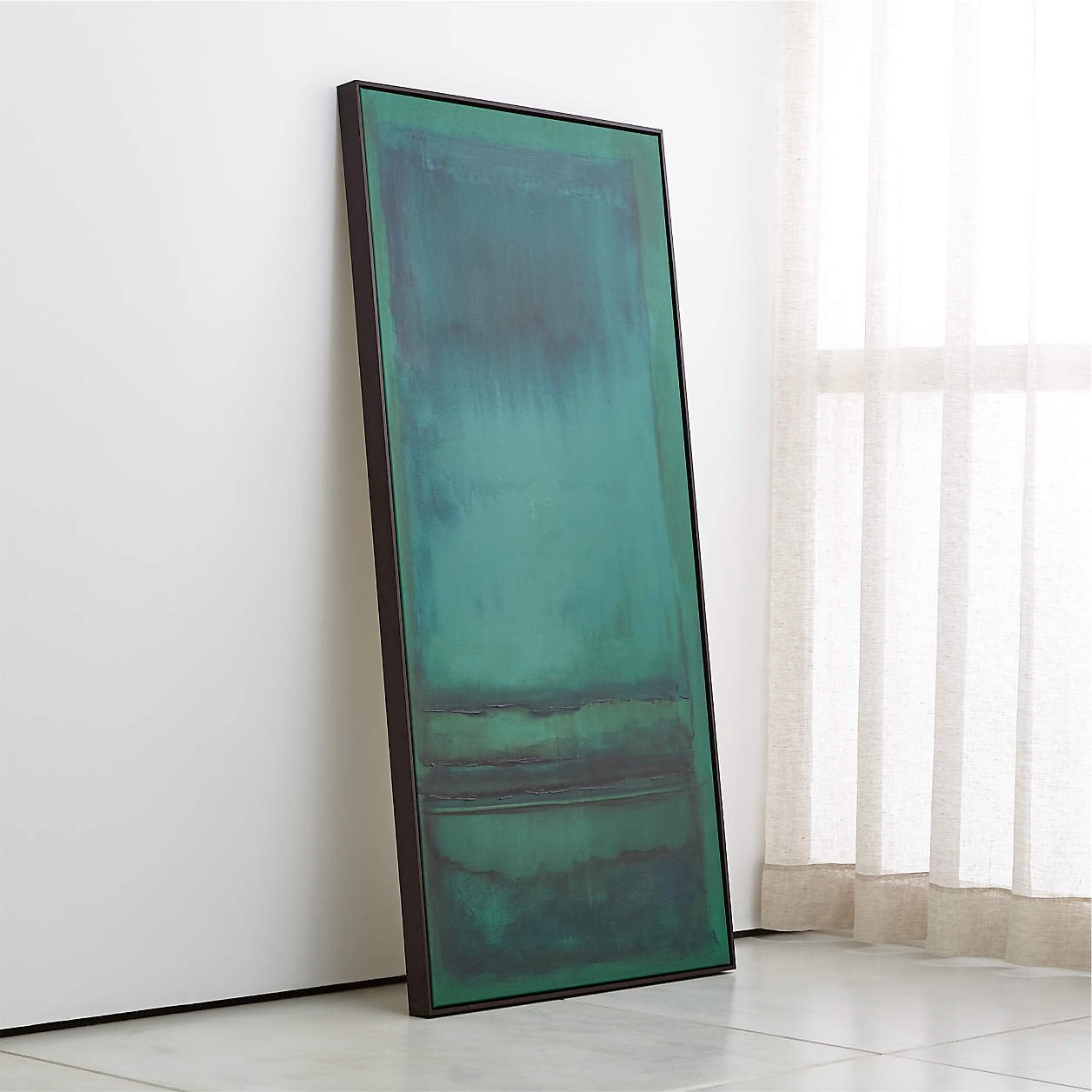 "Emerald" Framed Reproduction Abstract Wall Art Print 38"x74" by Susan Stone - Image 2