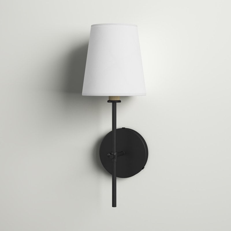 Saxon 1 - Light Dimmable Black Armed Sconce - Image 0