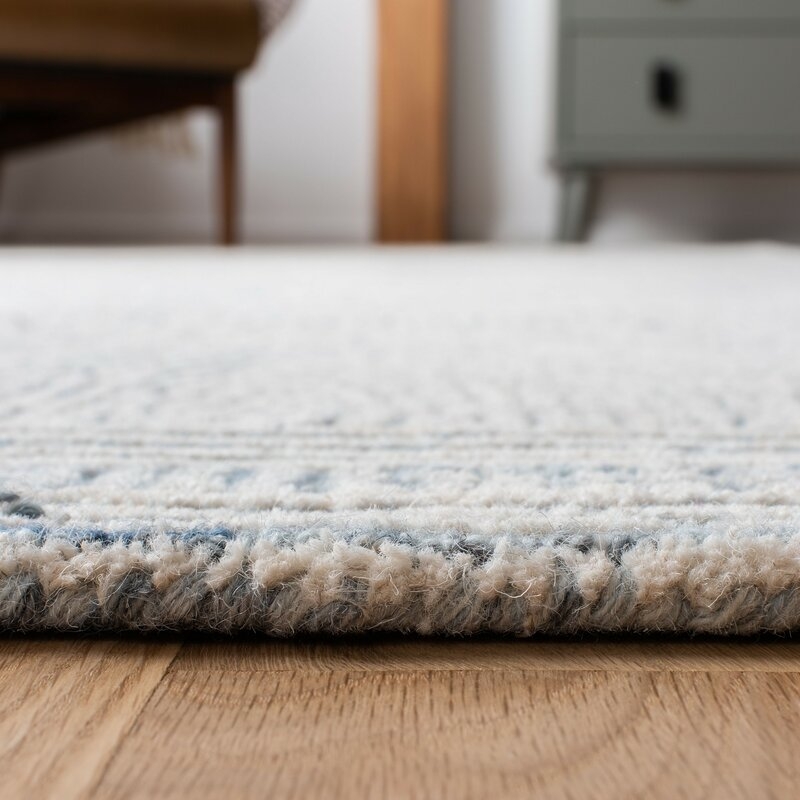 Colbert Handmade Tufted Wool Ivory/Blue Area Rug - Image 2