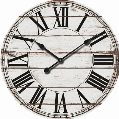 Oversized Rustic Wood 24" Wall Clock - Image 0