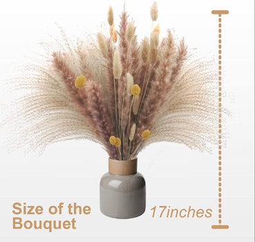 Faux Fluffy Pampas Grass, Small Boquet - Image 2