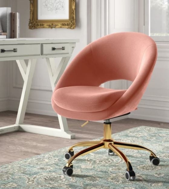 Louise Velvet Modern Task Chair with Ergonomic Design - Image 0
