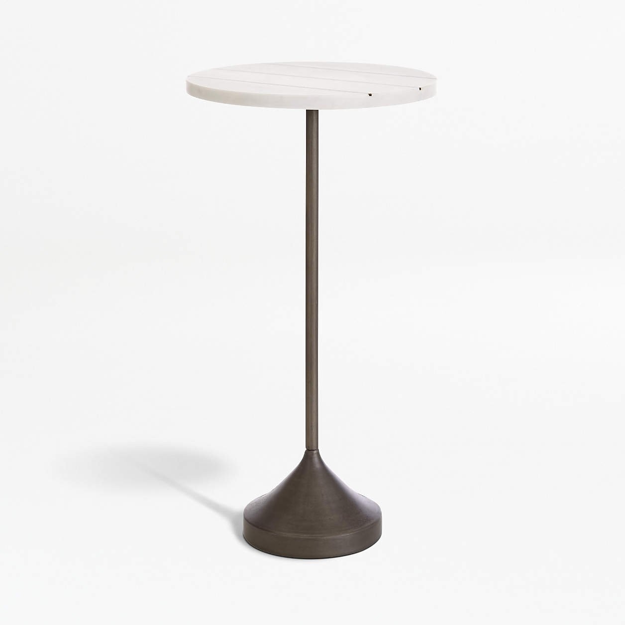 Prost Tall Brass and Marble Round Drink Table - Image 0