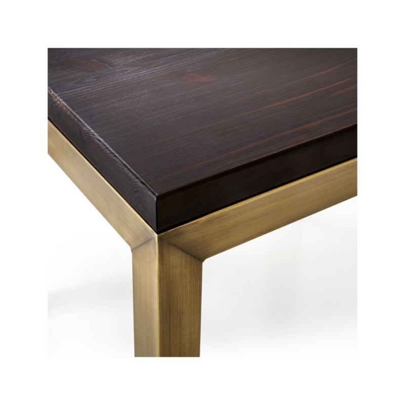 Parsons Pine Top/ Brass Base 48x28 Small Rectangular Coffee Table - Image 2
