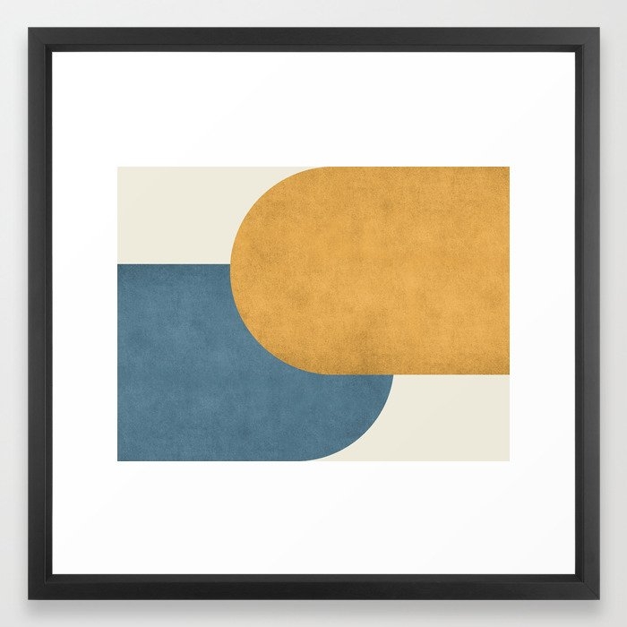 Halfmoon Colorblock - Gold Blue Framed Art Print - Image 0