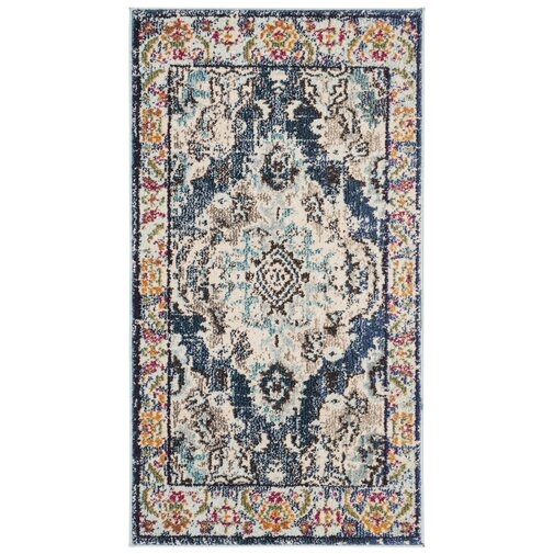 Bungalow Rose Annabel Power Loom Navy Blue Area Rug in Navy Blue - 8x10 - Image 0