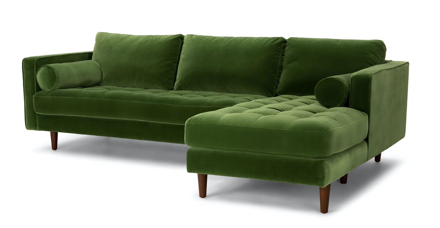 Sven Grass Green Right Sectional Sofa - Image 0