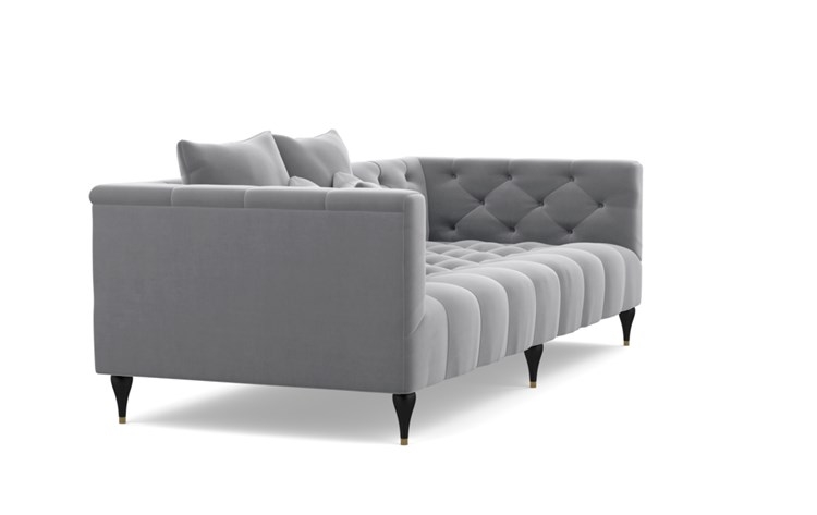 MS. CHESTERFIELD Fabric Sofa, 106'', Elephant Mod Velvet, Matte Black with Brass Cap Stiletto Leg - Image 2