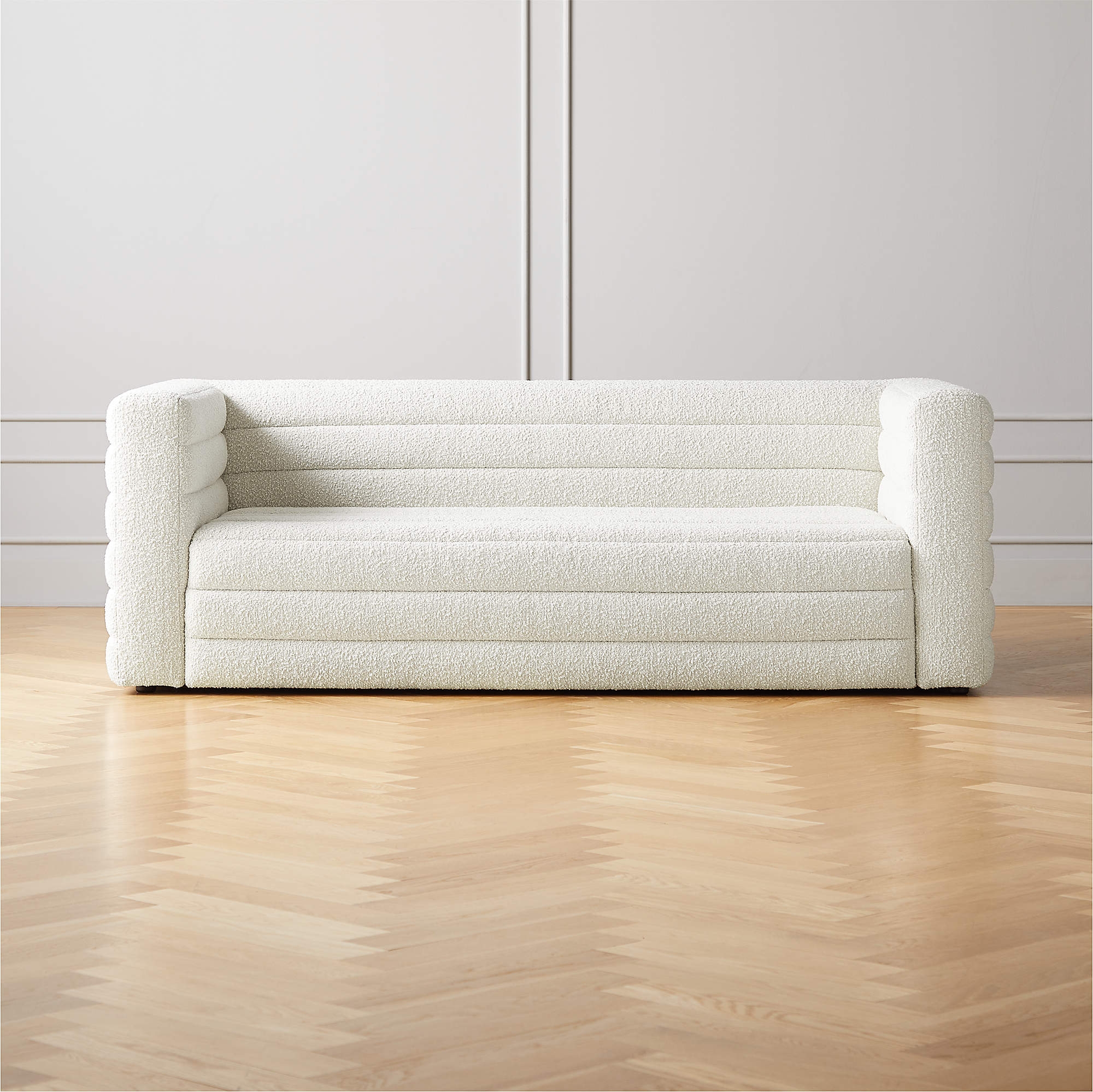 Strato Wooly Sand Sofa, Boucle White, 80" - Image 6