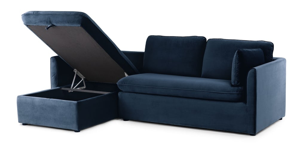 Oneira Tidal Blue Sleeper and storage Sectional - Image 4