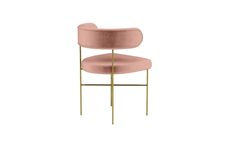 Audrey Dining Chair with Blush Fabric and Matte Brass legs - Image 2