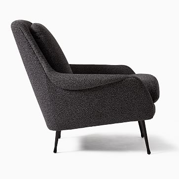 Lottie Chair Poly Black/White Luxe Boucle Dark Pewter - Image 3