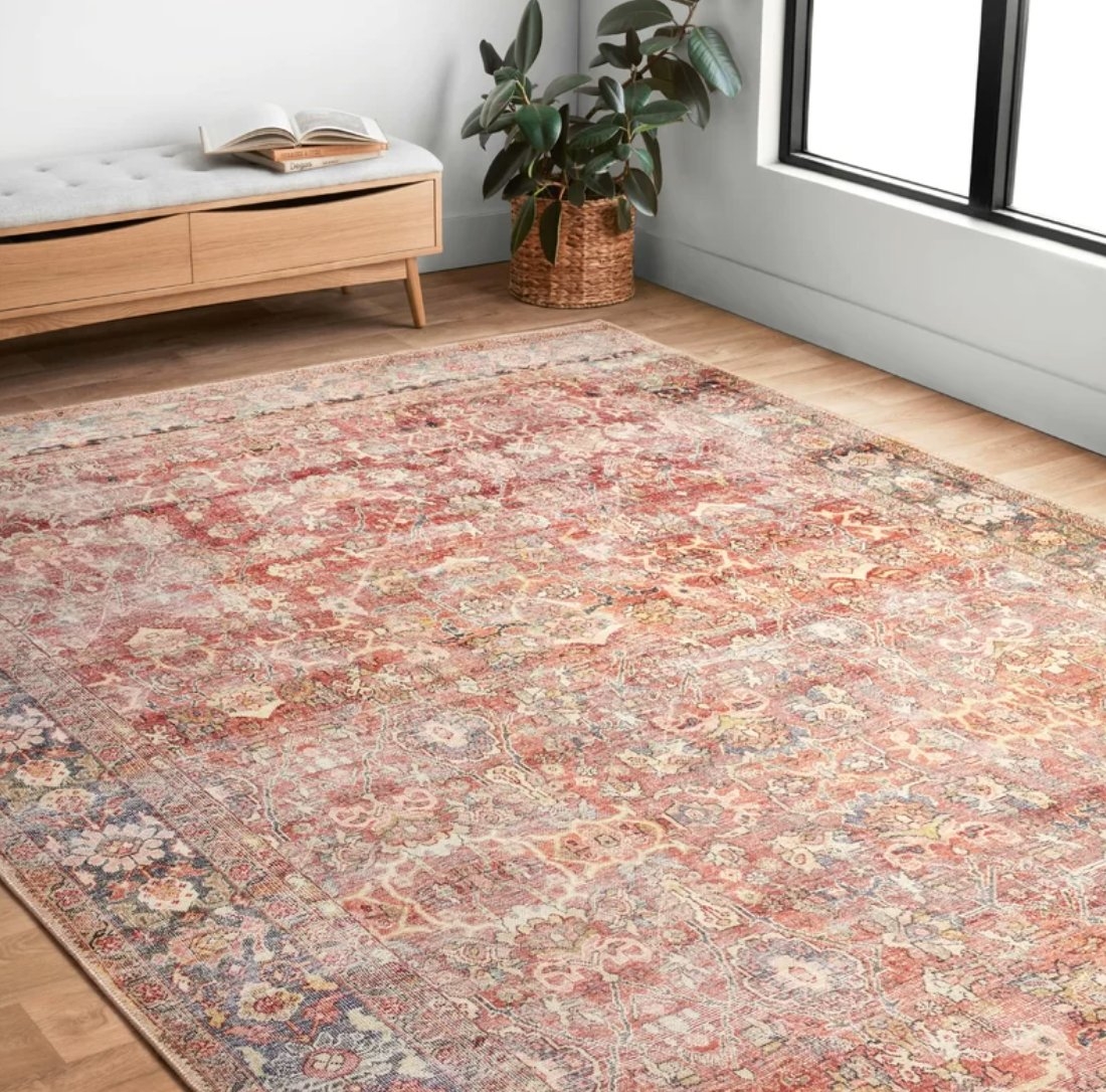 Rectangle Annelore Oriental Spice/Blue Indoor Rug - Image 1