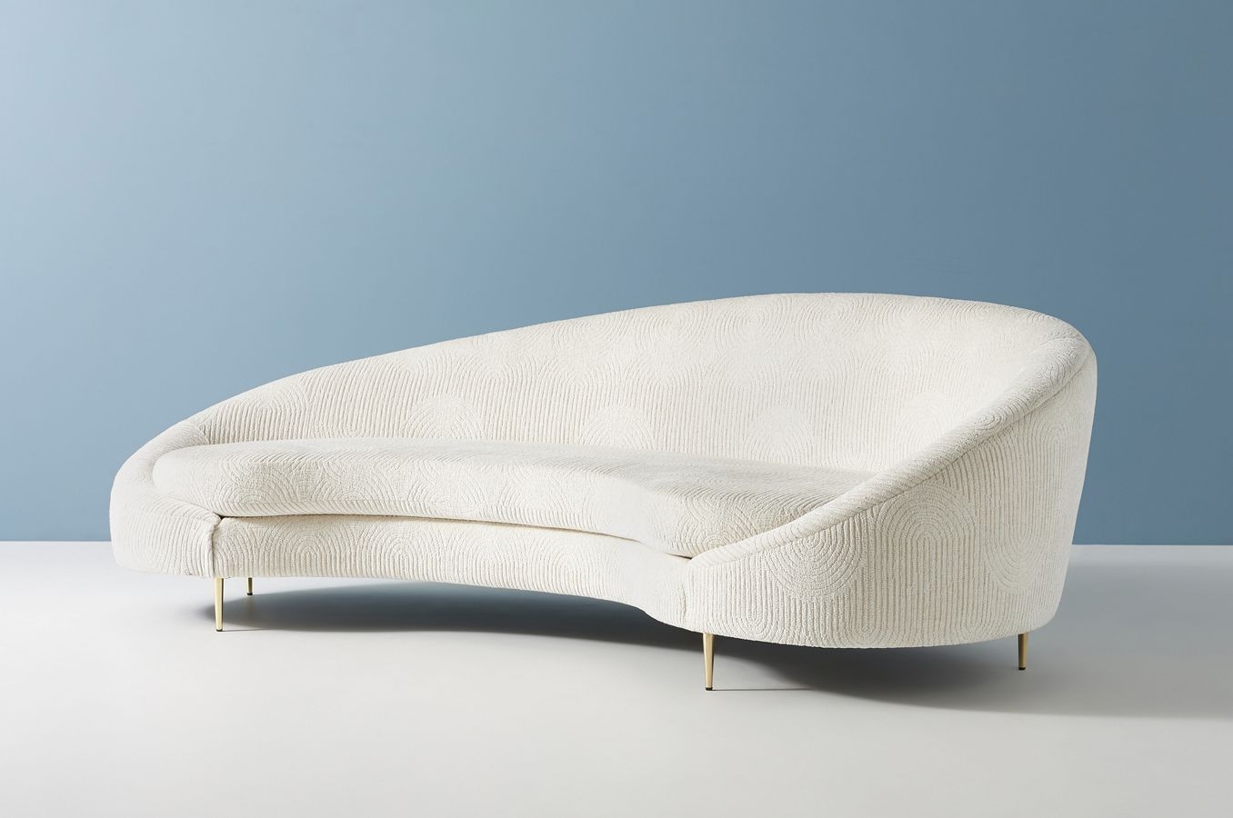 Asymmetrical Serpentine Sofa, Pearl - Image 0
