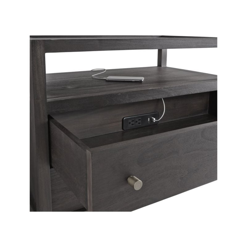 Keane Solid Wood Nightstand with Power Outlet - Image 2