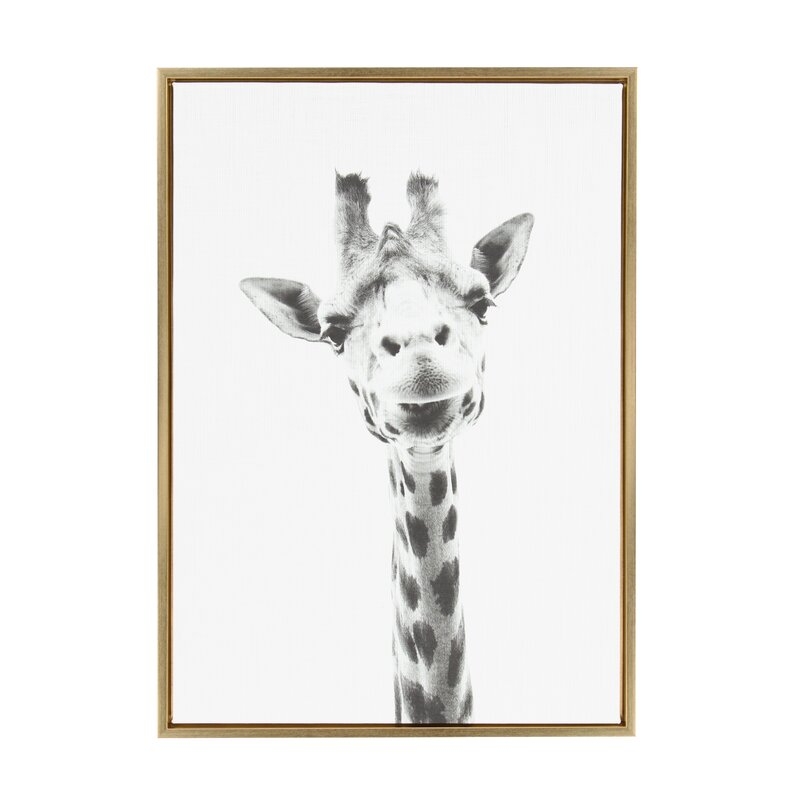 Marion Sylvie Graywash Giraffe by Simon Te Tai - Photograph on Canvas - Image 0