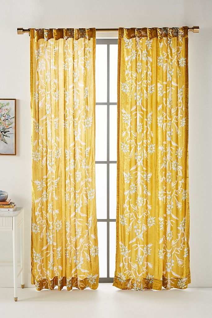 Fritha Curtain By Anthropologie in Yellow Size 50X96 - Image 0