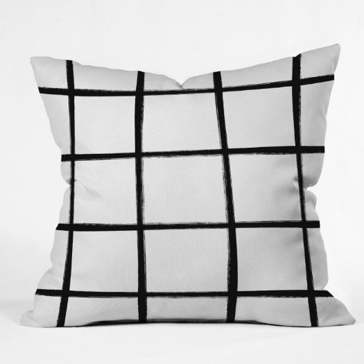 Brushstroke Grid Outdoor Throw Pillow - Image 0