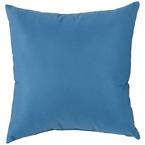 Sunbrella Sky Blue Canvas 18" Square Indoor-Outdoor Pillow - Image 0