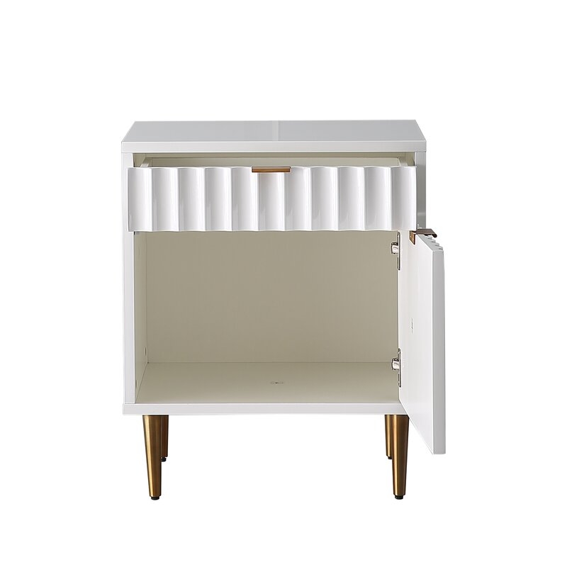 Celipu 1-Drawer Nightstand, White - Image 1