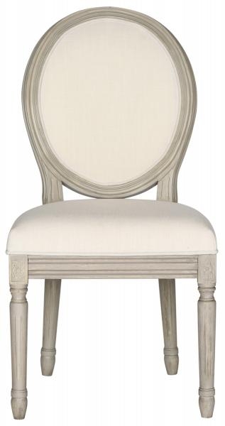 Holloway 19''H French Brasserie Linen Oval Side Chair (Set of 2) - Light Beige/Rustic Grey - Arlo Home - Image 1