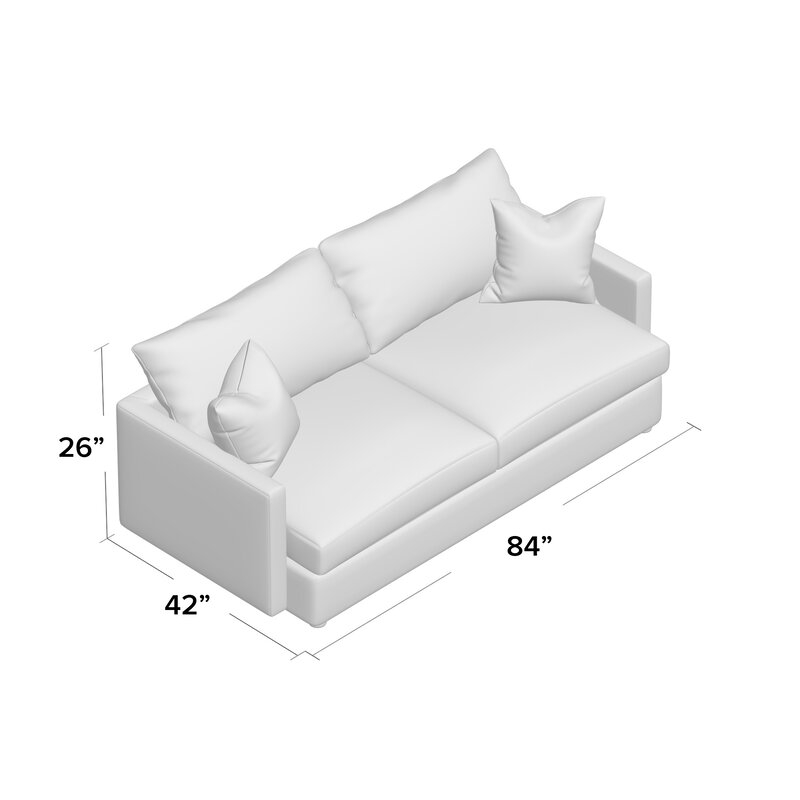 Madison 84" Recessed Arm Sofa - Image 1