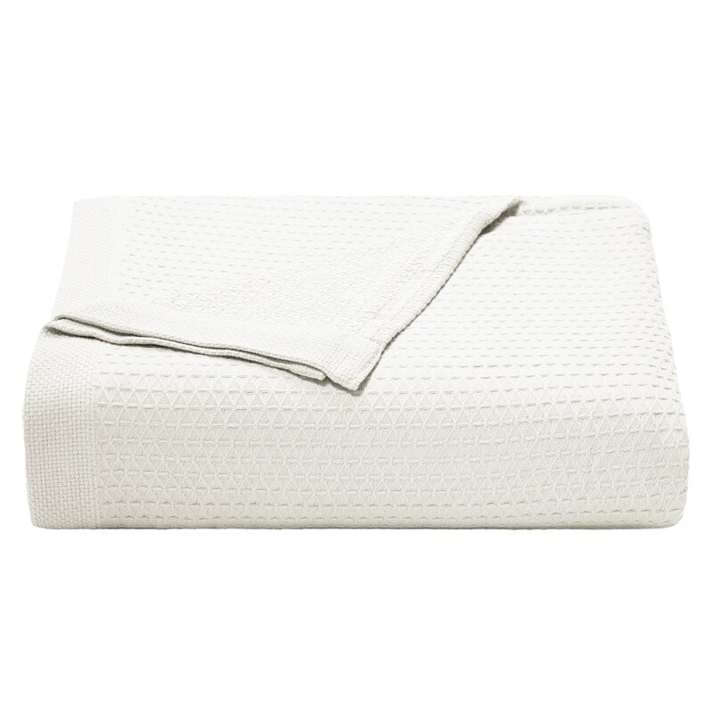 Baird Cotton Bed Blanket, King, White - Image 0