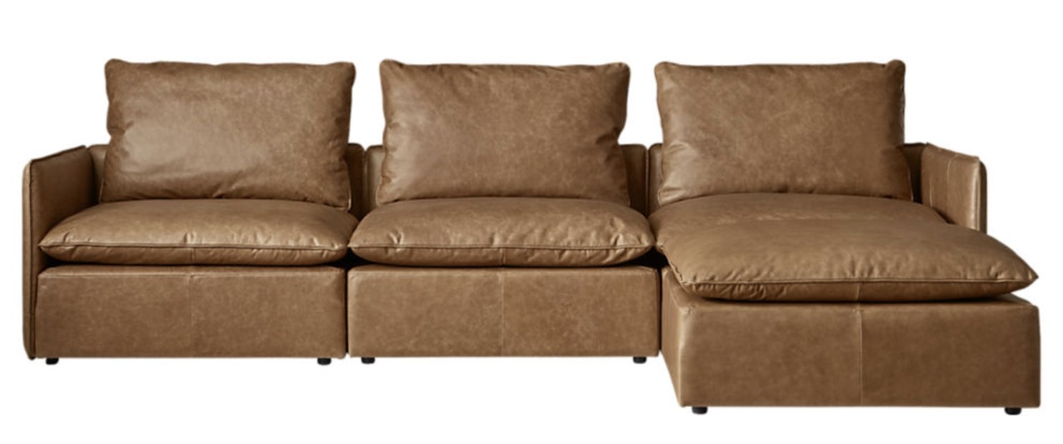 LUMIN LEATHER 4-PIECE SECTIONAL SOFA - Image 0
