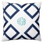 Lattice Monogram Pillow Covers, 18x18, Royal Navy *personalized with letter L - Image 0