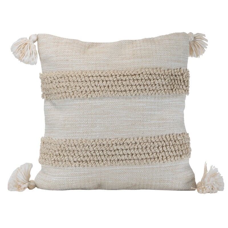 Hand Woven Decorative Outdoor Square Pillow Cover & Insert - Image 0