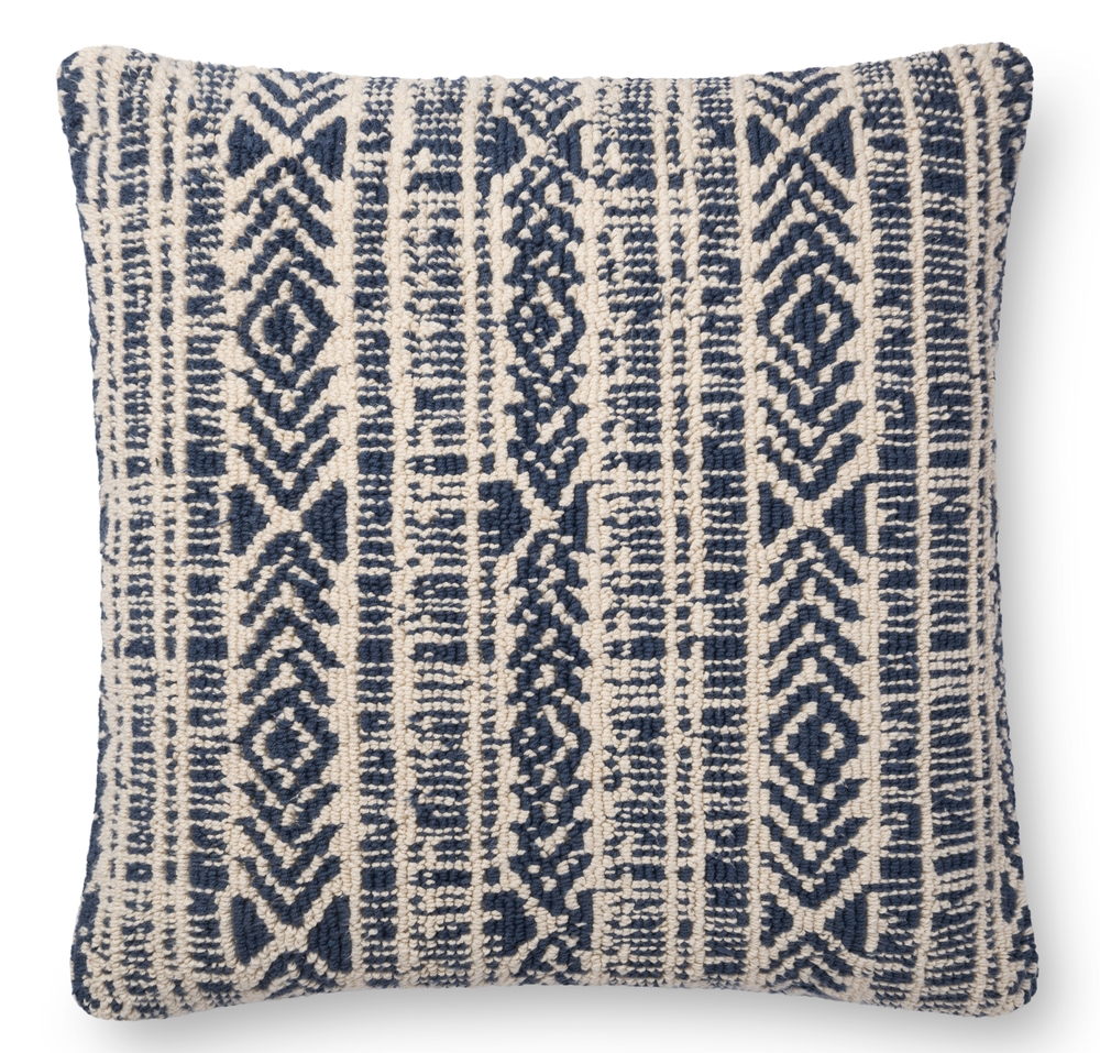 IONE PILLOW, NAVY AND IVORY - Image 0