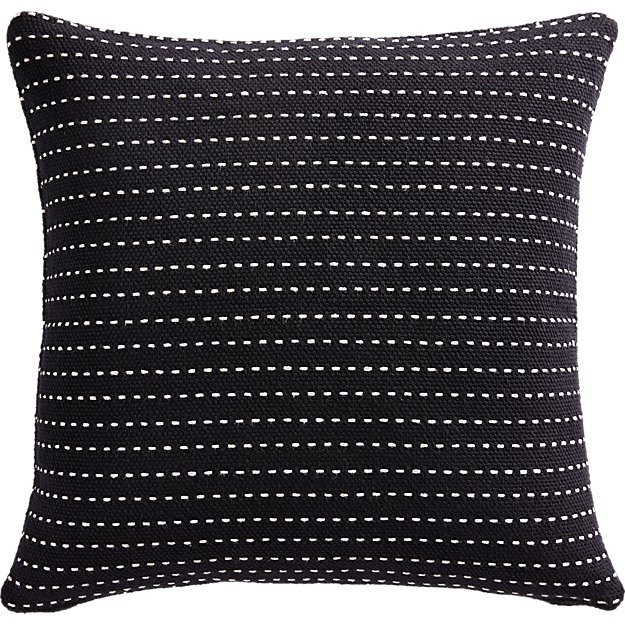 20" CLIQUE BLACK PILLOW WITH DOWN-ALTERNATIVE INSERT - Image 2