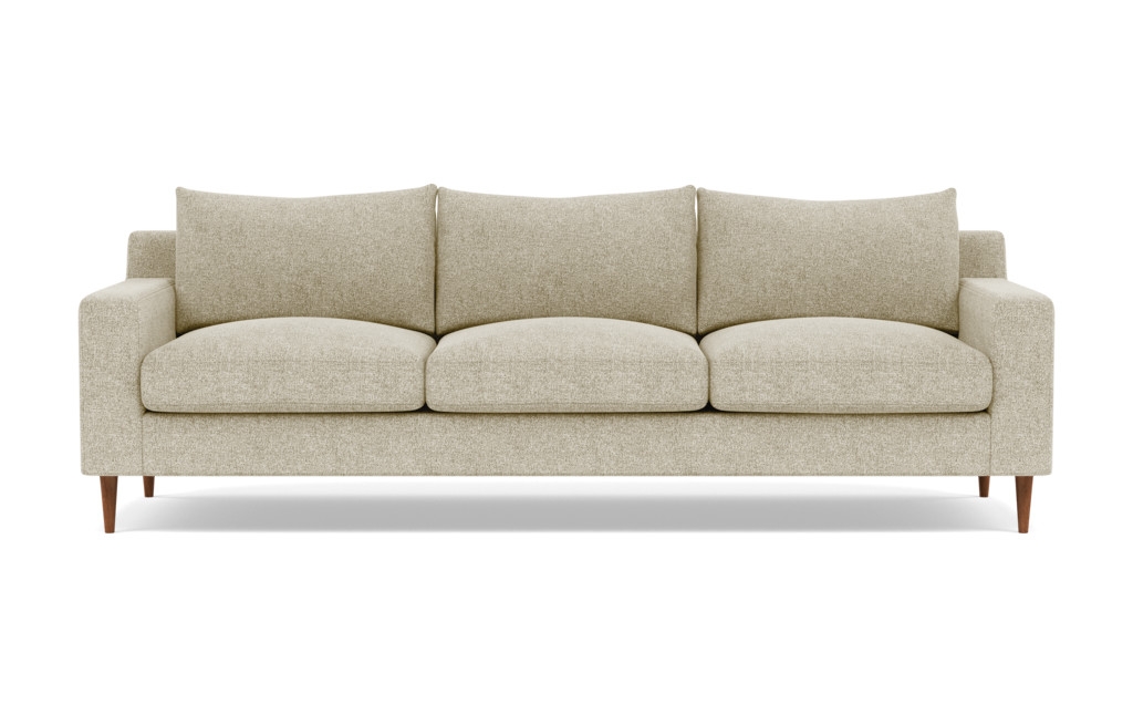 Sloan 3-Seat Sofa/ Opal + Oiled Walnut Tapered Round Wood - Image 0