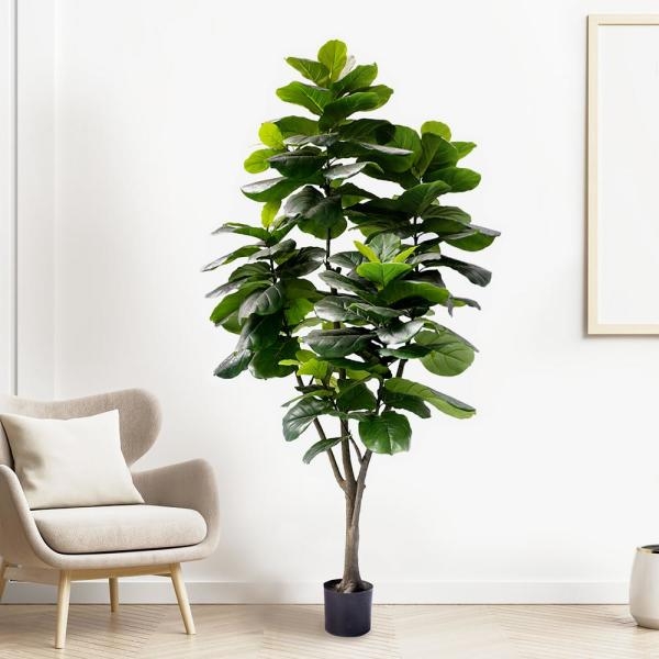 7.5 ft. Large Real Touch Artificial Fiddle Leaf Fig Tree in Pot - Image 0