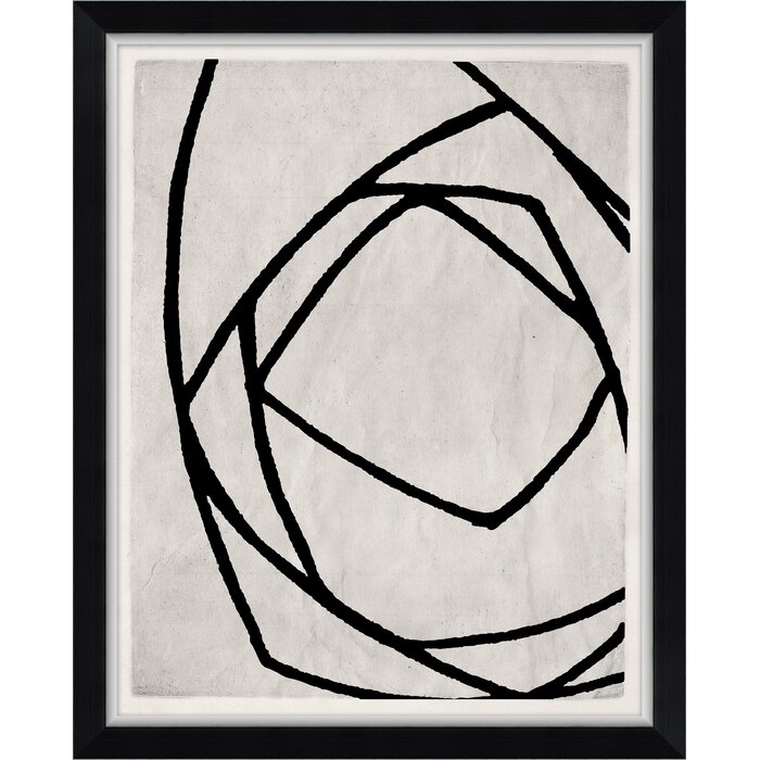 Soicher Marin Finn and Ivy 'Black and White Geometrics 4' - Picture Frame Painting on Paper - Image 0