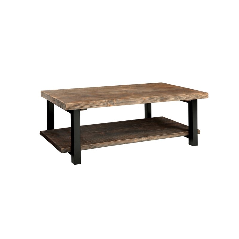 Veropeso 42" Wood/Metal Coffee Table with Tray Top - Image 1