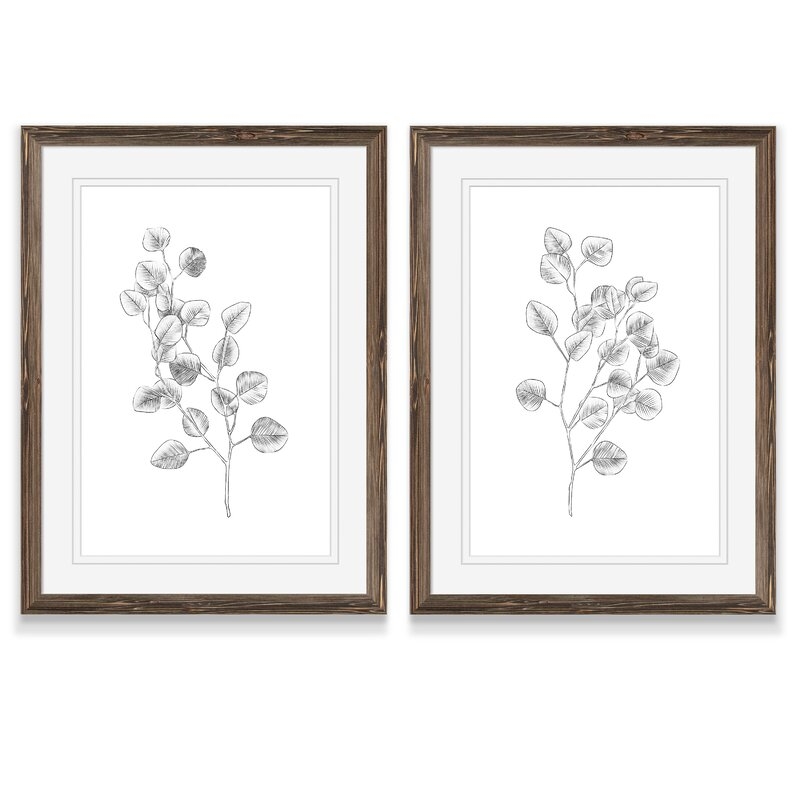 'Eucalyptus Sketch III' by Vincent Van Gogh - 2 Piece Picture Frame Drawing Print Print Set - Image 0
