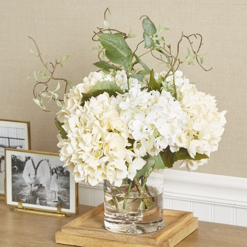 Faux Hydrangea with Vines in Vase - Image 0