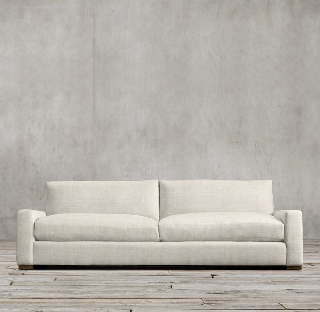 Maxwell Sofa Luxe Depth Down Feather Fill - Perennials Performance Textured Linen Weave, Natural - Image 0
