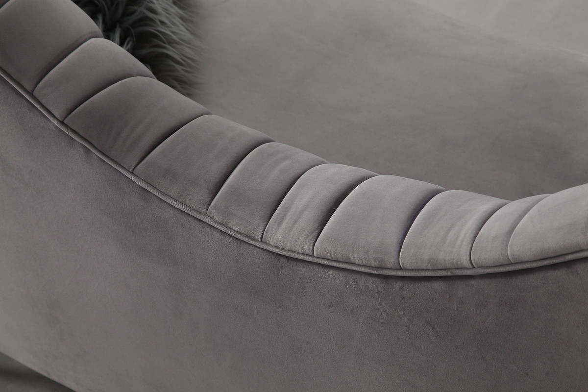 Eva Grey Velvet Sofa - Image 3